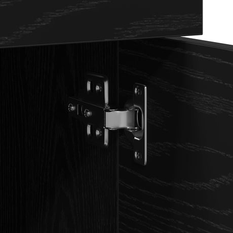 Mobile File Cabinet With Wheels Black Oak 45X38X54 Cm