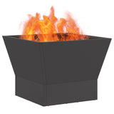 Fire Pit Square Black Steel