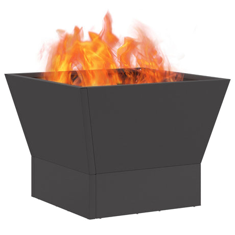 Fire Pit Square Black Steel