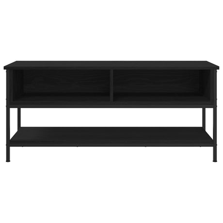 Tv Cabinet Black Oak 100X35X45 Cm Engineered Wood And Steel