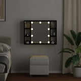 Led Mirror Cabinet - Black Oak - 76X15X55 Cm - Made Of Engineered Wood