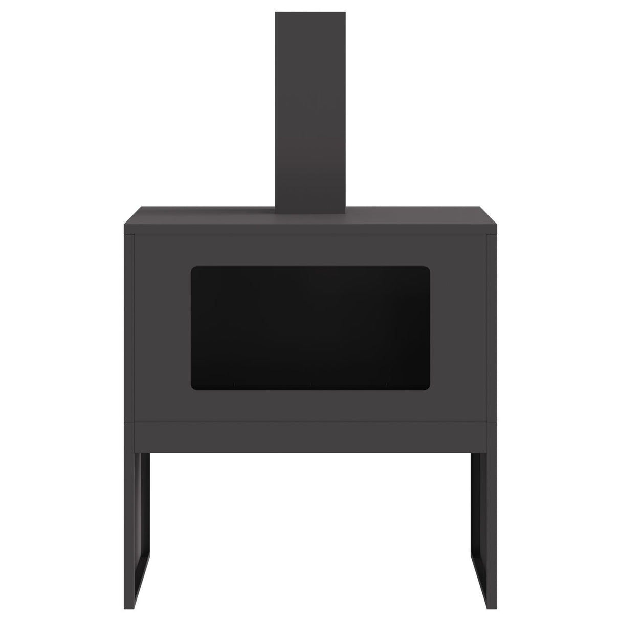 Fire Pit With Chimney Black Steel