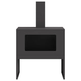 Fire Pit With Chimney Black Steel