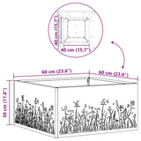 Fire Pit Square Black Steel