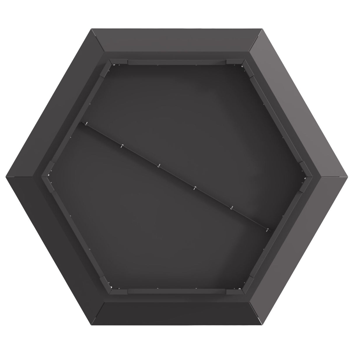 Fire Pit Hexagonal Black Steel