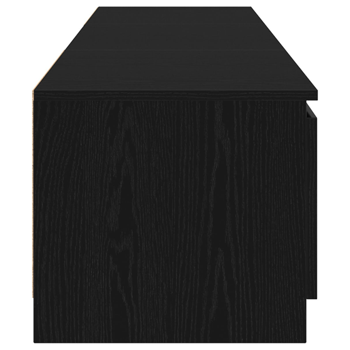 Tv Cabinet With Led Lights - Black Oak, 140X40X35.5 Cm, Made From Engineered Wood