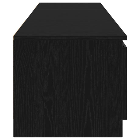 Tv Cabinet With Led Lights - Black Oak, 140X40X35.5 Cm, Made From Engineered Wood