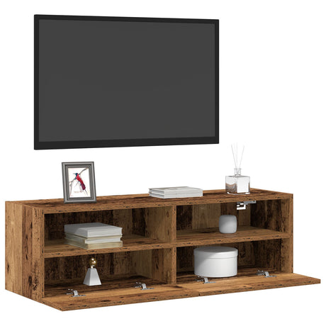 Tv Wall Cabinet Old Wood 100X30X30 Cm Engineered Wood
