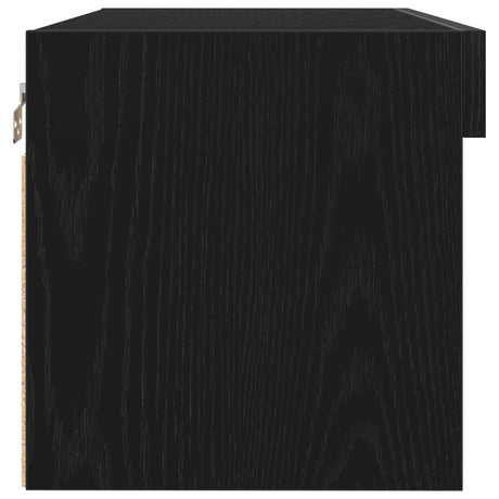 Tv Wall Cabinets With Led Lights 2 Pcs Black Oak 80X30X30 Cm