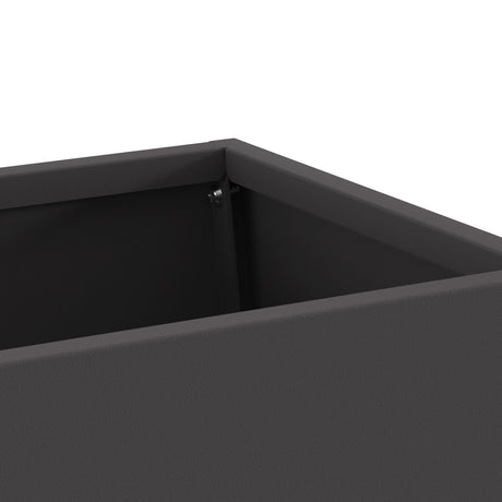 Fire Pit With Log Storage Black 60X35X100 Cm Steel