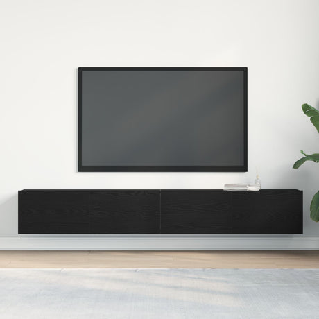 Tv Cabinets 2 Pcs Black Oak 100X30X30 Cm Engineered Wood