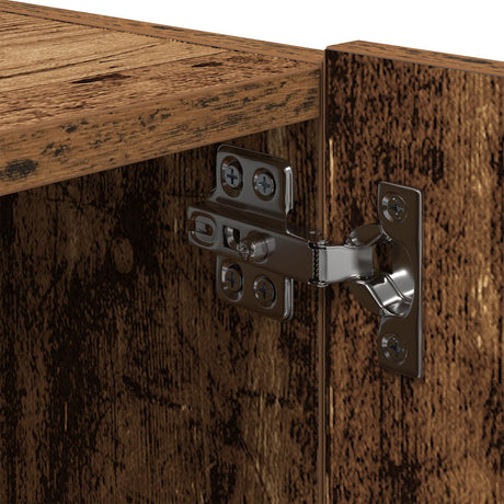 Tv Wall Cabinets With Led Lights 2 Pcs Old Wood 80X35X31 Cm