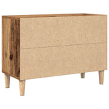 Tv Cabinet With Wooden Leg Old Wood 69.5X30X50 Cm