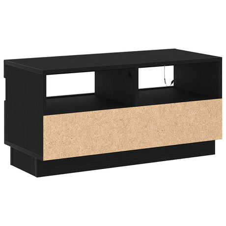 Tv Stand With Led Lights - Black Oak, 100X35X40 Cm, Made Of Engineered Wood