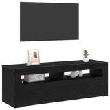 Tv Cabinet With Led Black Oak 120X35X40 Cm Engineered Wood