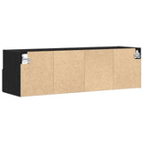 Tv Wall Cabinets 2 Pcs Black Oak 100X30X30 Cm Engineered Wood