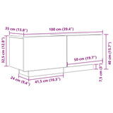 Tv Stand Black Oak 100X35X40 Cm Made Of Engineered Wood