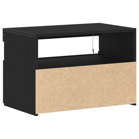 Tv Cabinets With Led Lights 2 Pcs Black Oak 60X35X40 Cm Engineered Wood