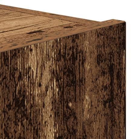 Tv Wall Cabinets With Led Lights 2 Pcs Old Wood 80X35X31 Cm