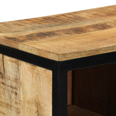 Shoe Cabinet 50X30X110 Cm Solid Rough Wood Mango