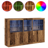 Sideboard With Led Lights Old Wood 162X37X100 Cm Engineered Wood