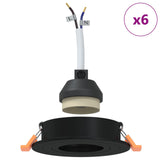 Recessed Spotlights 6 Pcs Round Gu10 Black Ø91 Mm