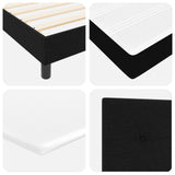 Box Spring Bed With Mattress & Led Black 120X190 Cm Fabric