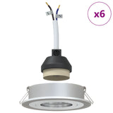 Recessed Spotlights 6 Pcs Round Gu10 Silver Ø91 Mm