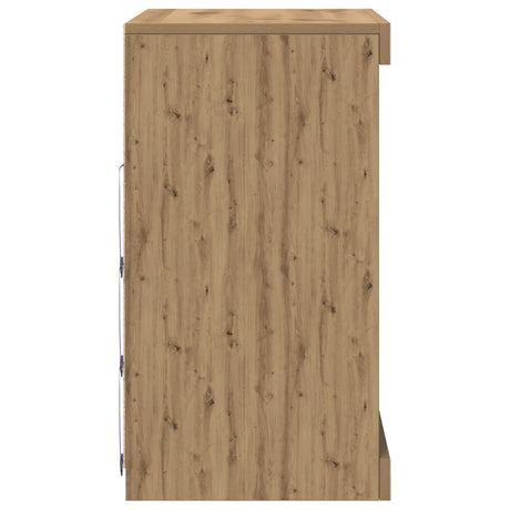 Sideboard With Led Lights Artisan Oak 60,5X37X67 Cm
