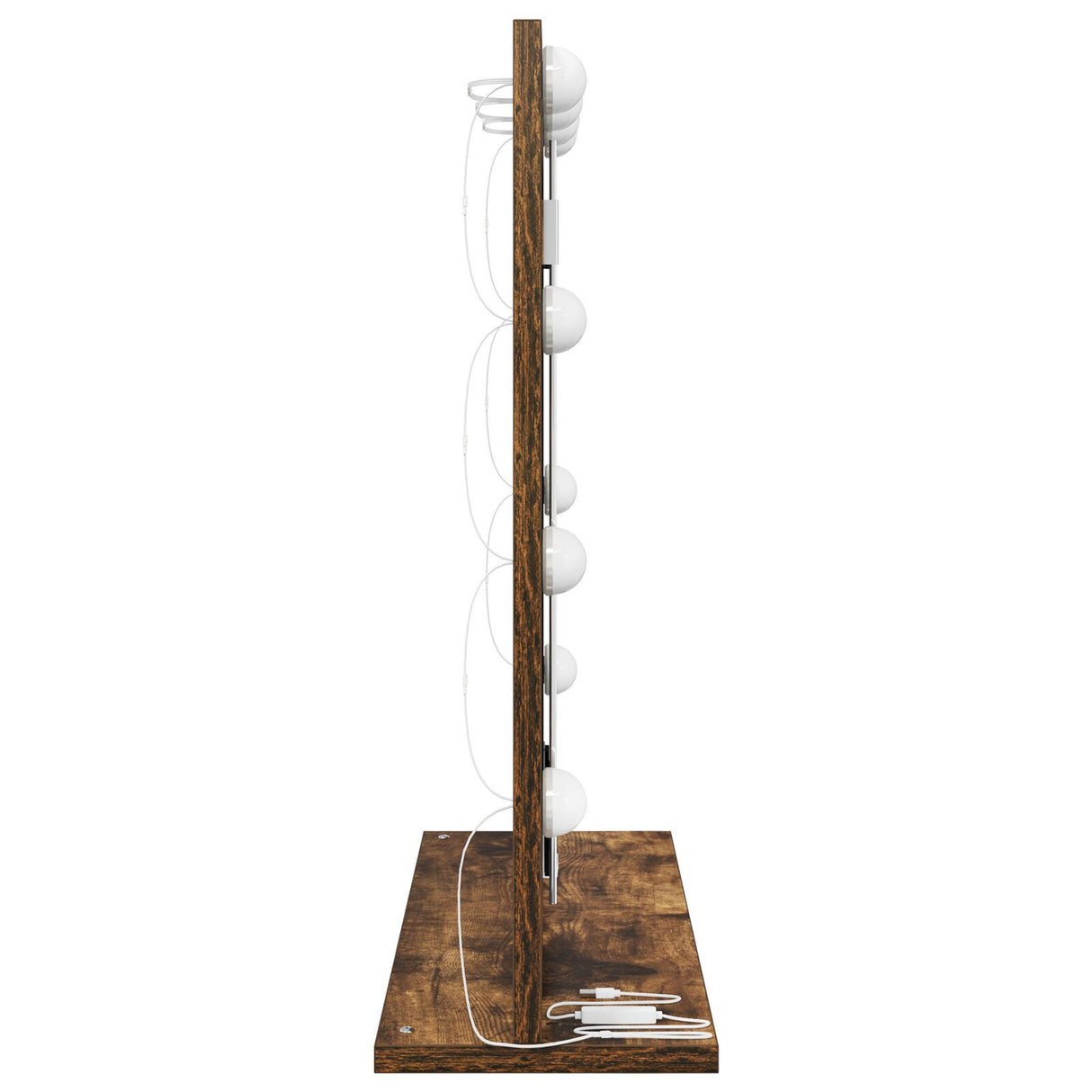 Vanity Mirror With Led Lights Smoked Oak 60X55X18 Cm