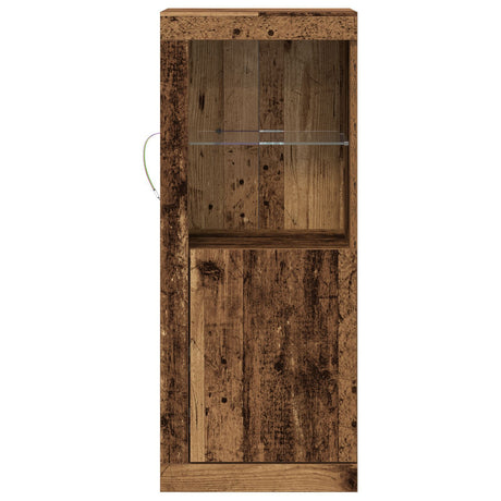 Sideboard With Led Lights Old Wood 41X37X100 Cm