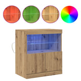 Sideboard With Led Lights Artisan Oak 60X37X67 Cm