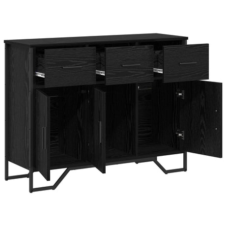 Sideboard Black Oak 97X32.5X74.5 Cm Engineered Wood