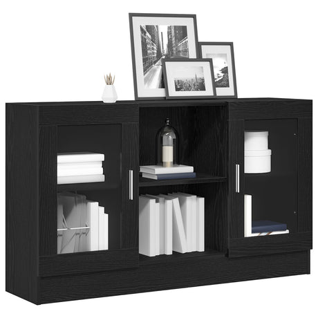 Black Oak Sideboard 120X30.5X70 Cm Made From Engineered Wood