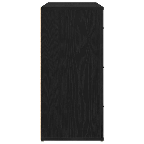 Sideboard Black Oak 33X80X70 Cm Engineered Wood