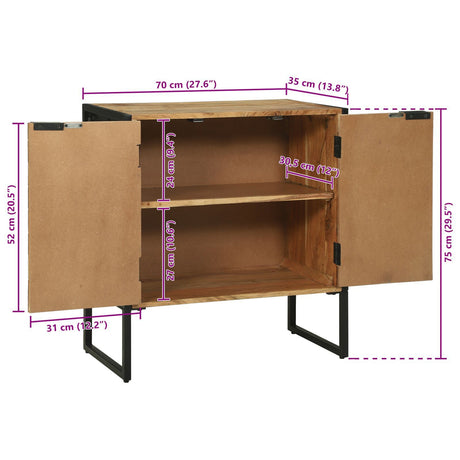 Sideboard 70X35X75 Cm Solid Wood Acacia