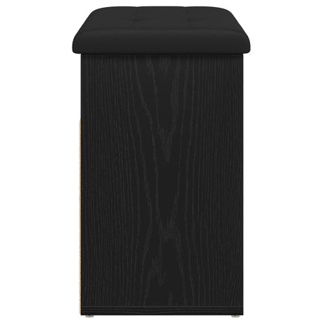 Storage Bench Black Oak 60X30X48 Cm Engineered Wood