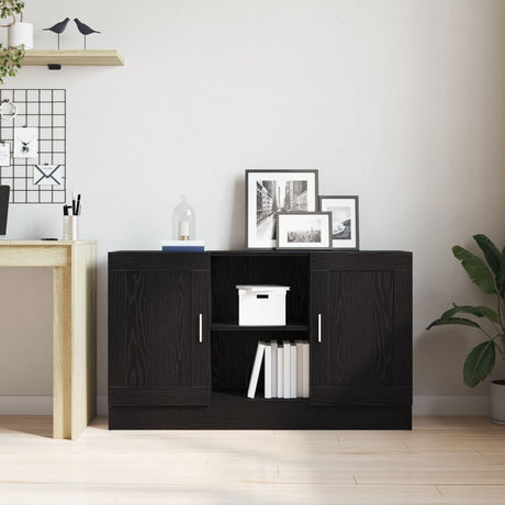 Black Oak Sideboard 120X30.5X70 Cm Engineered Wood