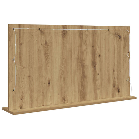Vanity Mirror Artisan Oak Wood And Glass 100 X 55 Cm