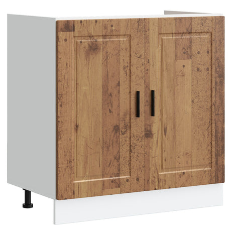 Sink Base Cabinet &quot;Porto&quot; With Sink Old Wood 80X46X84,5 Cm Engineered Wood