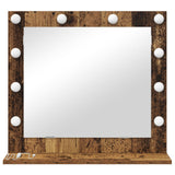 Vanity Mirror With Led Lights Old Wood 60X55X18 Cm