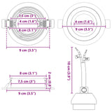 Recessed Spotlights 24 Pcs Round Gu10 Black Ø91 Mm