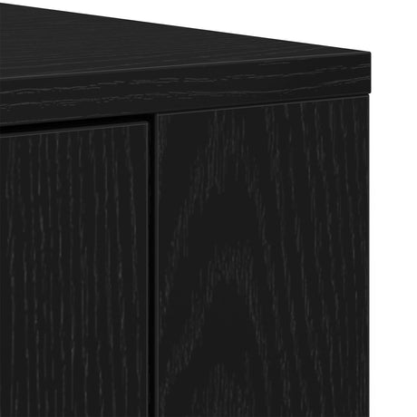 Highboard Black Oak 80X33X150 Cm Engineered Wood