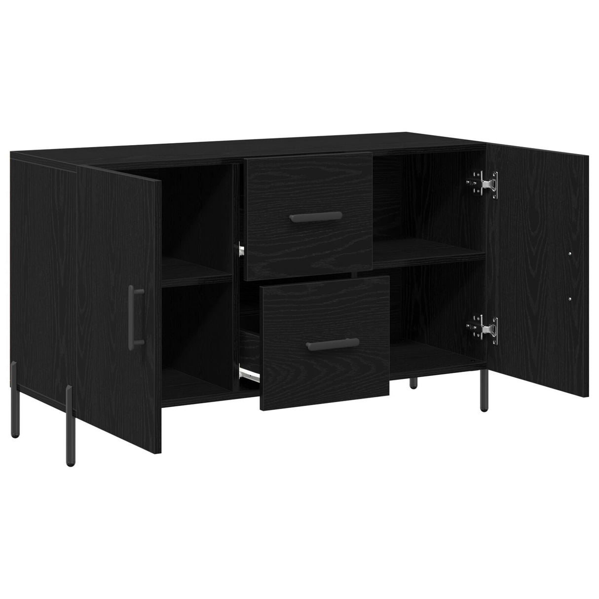 Sideboard Black Oak 100X36X60 Cm Engineered Wood