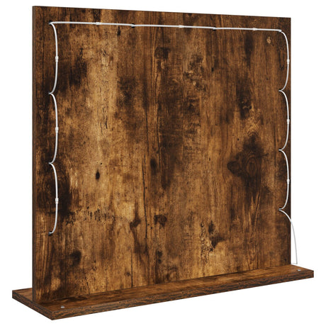 Vanity Mirror With Led Lights Smoked Oak 60X55X18 Cm