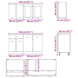 4 Piece Kitchen Cabinet Set Grey Sonoma Engineered Wood