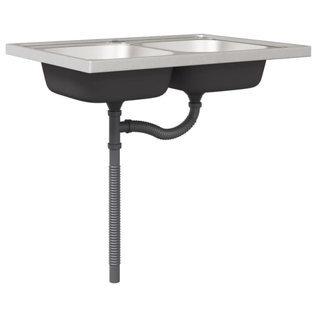 Sink Base Cabinet &quot;Porto&quot; With Sink Concrete Grey 80X46X84,5 Cm Engineered Wood