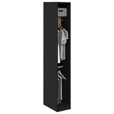 Black Oak Wardrobe 30X50X200 Cm Made From Engineered Wood