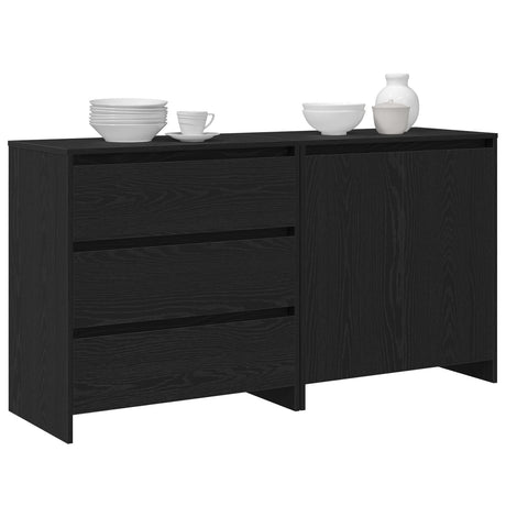 2-Piece Sideboards In Black Oak Engineered Wood