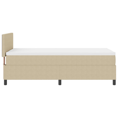 Box Spring Bed With Mattress Light Green Grey 80X200 Cm Corduroy Fabric
